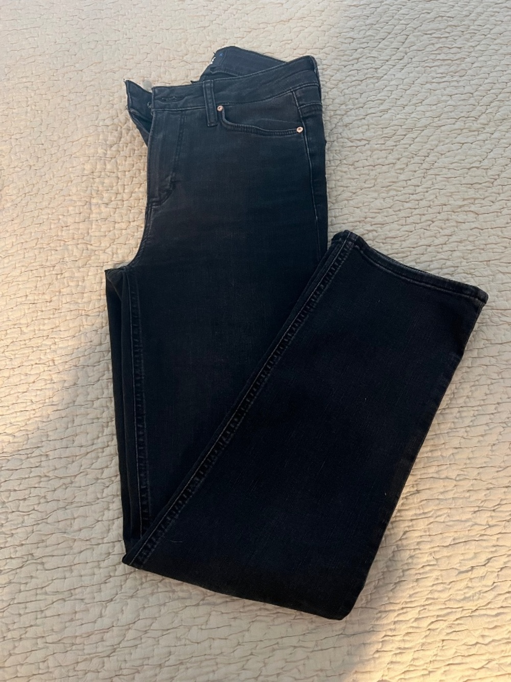 Paige black straight leg jeans, size 25